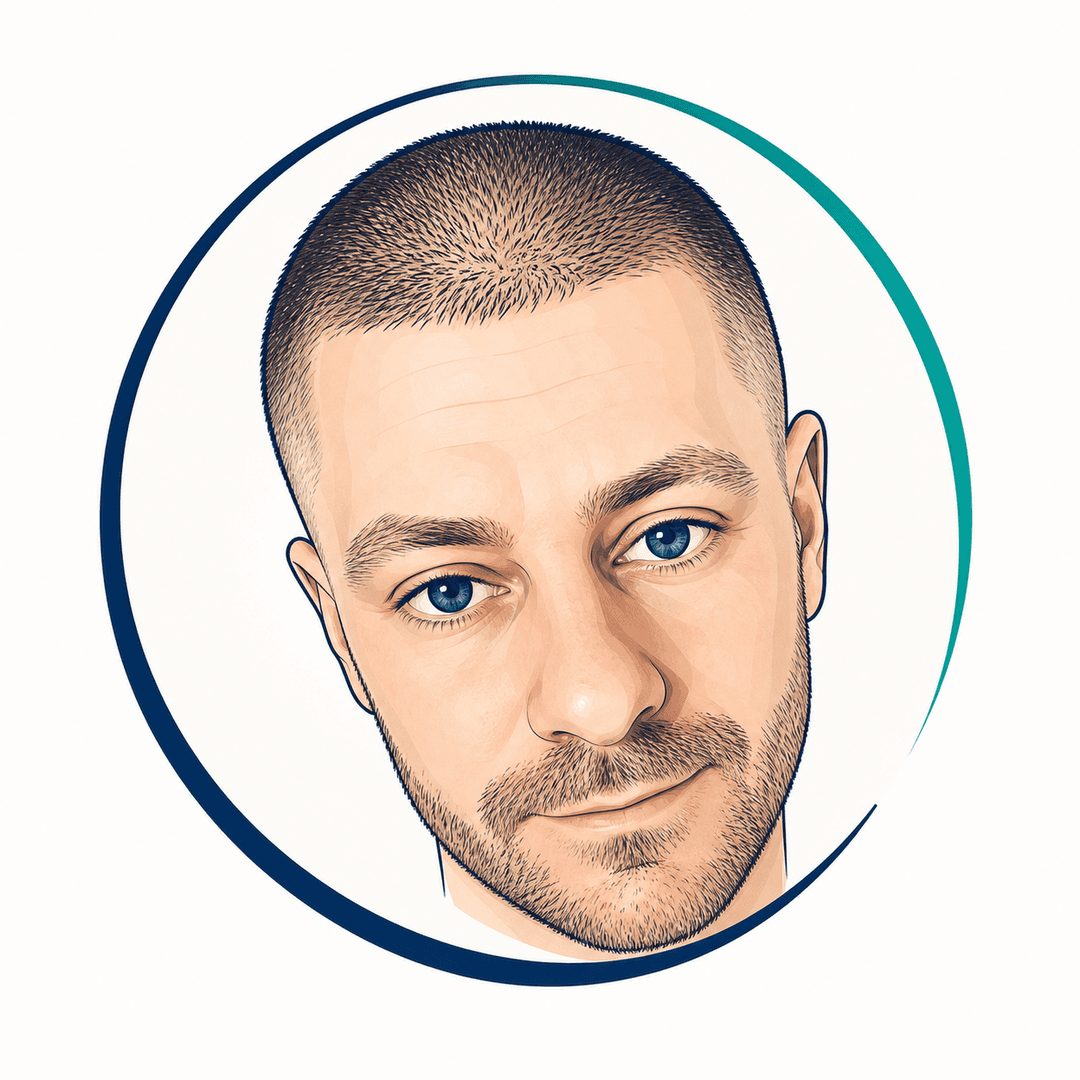 Portrait illustré de Thomas Descamps, consultant et coach en digitalisation à Tourcoing